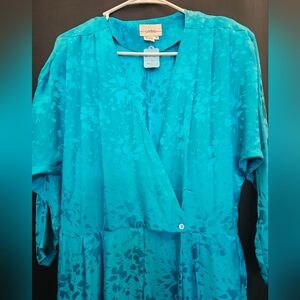 80s, Jumpsuit, Teal, Silk, Party, Casual, Formal, Birthday, Bridal, Dance, 90s